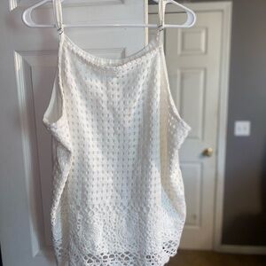 White Lace Sleeveless Top